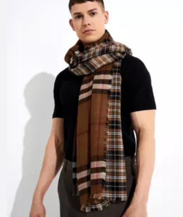 버** 클래식 체크 울캐시 실크 리버서블 머플러수입최고급