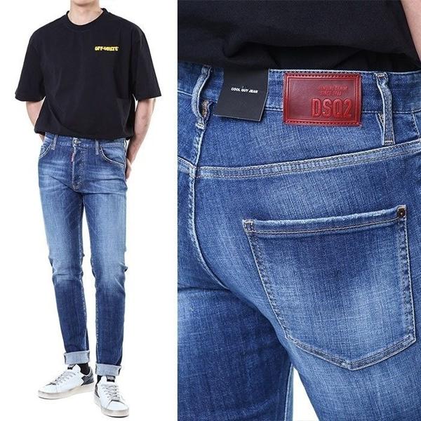 디**** 레드 래더패치 빈티지 중청 워싱진