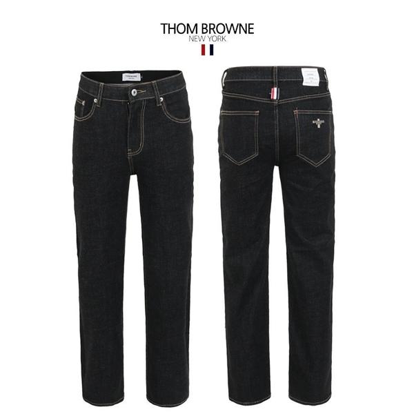 톰* 흑청 스판 히든밴드 미디엄테이퍼드핏 데님