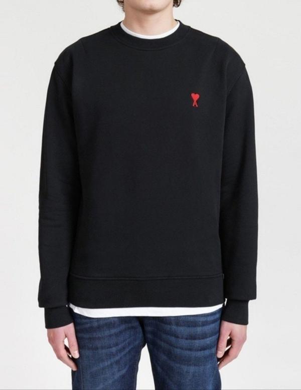 아* 스몰체인 레드 하트 코튼 맨투맨수입풀