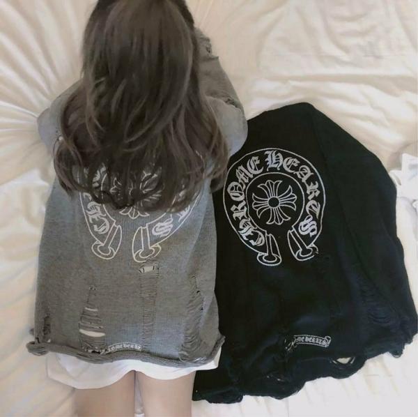 크* 로고나염 데미지 니트