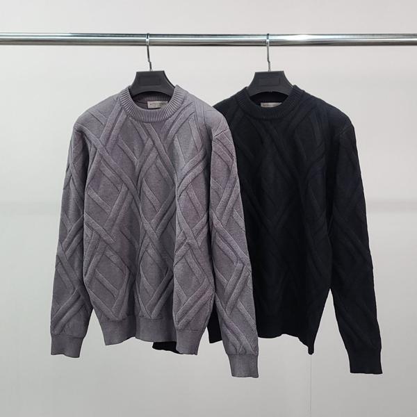 보** 엠보라인 캐시미어 울 니트