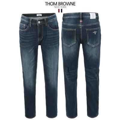 톰* 진청 히든밴딩 슬림일자팬츠