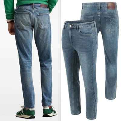 로** 아나그램 절개 워싱 청바지