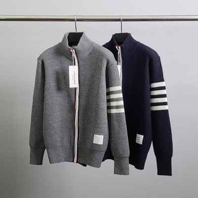 톰* 사선완장 베이직 니트 집업