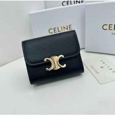 셀** 트리오페 3단 동전 컴팩트 반지갑 블랙