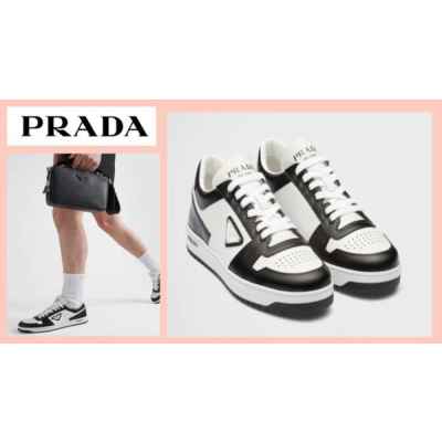 프** 남성 다운타운 레더 스니커즈 화이트 블랙