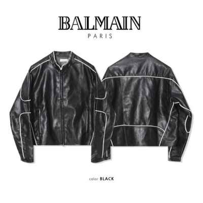 발**** 라인 레더 자켓